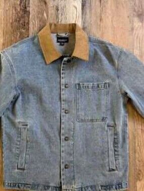 Jeremiah Men's Denim Chore Coat with Contrast Corduroy Collar Sz. M